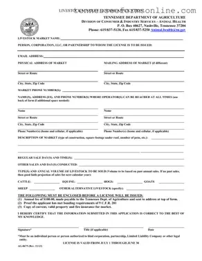 Blank Tennessee Ag 0675 PDF Form
