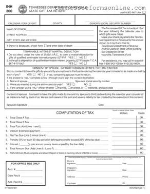Blank Tennessee Inh 300 PDF Form