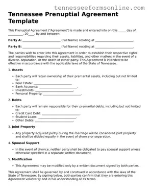  Prenuptial Agreement Template for Tennessee